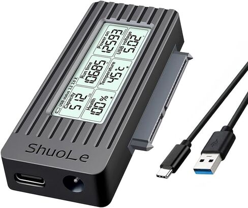 محول SATA إلى USB 3.2 مع شاشة LCD - محول محرك أقراص ثابتة بسرعة 5 جيجابت في الثانية لمحرك أقراص SSD/HDD مقاس 2.5 بوصة/3.5 بوصة يصل إلى 18 تيرابايت | معجل UASP | متوافق مع ويندوز/ماك/لينكس/أندرويد in Kuwait