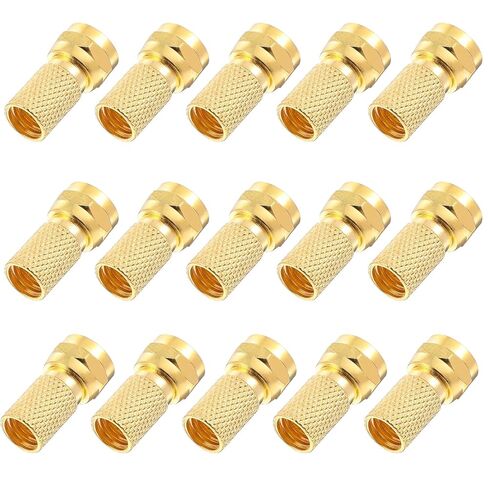 15 Pcs F-Type Coaxial Cable Connector RG6 Twist on Connectors Coaxial Cable Male Twist-On Adapter F Connectors for Coax Cables in Saudi Arabia