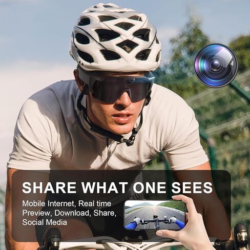 4K POV Sports Glasses with Camera, 2026 New 170° Ultra Wide Angle HD Smart Action Recording Eyewear with Audio, Video & Photo Capture, for Cycling, Baseball and Outdoors Activities (Multicolor,64G) in Kuwait