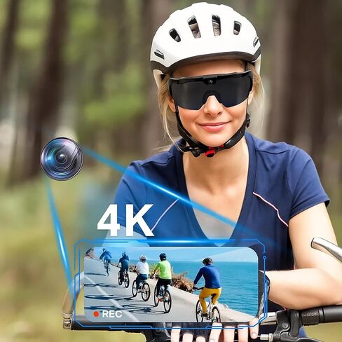 4K POV Sports Glasses with Camera, 2026 New 170° Ultra Wide Angle HD Smart Action Recording Eyewear with Audio, Video & Photo Capture, for Cycling, Baseball and Outdoors Activities (Multicolor,64G) in Kuwait