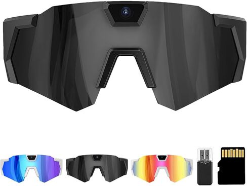 نظارات رياضية 4K POV مع كاميرا، 2026 نظارات تسجيل ذكية عالية الدقة بزاوية واسعة للغاية 170 درجة جديدة مع التقاط الصوت والفيديو والصور، لركوب الدراجات والبيسبول والأنشطة الخارجية (متعددة الألوان، 64 جيجا) in Kuwait