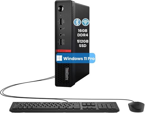Lenovo ThinkCentre M715Q Tiny PC Desktop Computer, AMD Pro A10-9700, 16 GB RAM, 512 GB SSD, Bluetooth, WiFi, DisplayPort, VGA, Windows 11 Pro (Renewed) in Kuwait