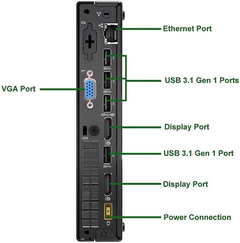 كمبيوتر مكتبي صغير Lenovo ThinkCentre M910q، Intel Core i5-7500T حتى 3.3 جيجا هرتز، ذاكرة وصول عشوائي DDR4 سعة 16 جيجا بايت، 256 جيجا NVMe M.2 SSD + 1 تيرابايت SSD، WiFi BT، لوحة مفاتيح وماوس لاسلكيين، Windows 10 Pro (متجدد) in Kuwait