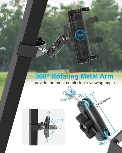 Golf Cart Tablet Mount Holder, 360°Adjustable Metal Arm Tablet Holder for Club Car, EZGO, Yamaha, Golf Cart Accessories, Square Clamp for iPad Pro 12.9, iPad Air Mini, Tab, iPhone, 4-13" Device in Saudi Arabia