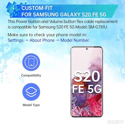 استبدال كابل مرن لزر الطاقة وزر الصوت لهاتف Samsung Galaxy S20 FE 5G كابل مرن جانبي تشغيل/إيقاف تشغيل زر التحكم وأجزاء إصلاح موصل SM-G781U SM-G781U1 in Kuwait