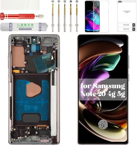 OLED for Samsung Note 20 Screen 4g for Samsung Galaxy Note 20 5g Digitizer SM-N981U Screen for Samsung Note 20 SM-N981U1 LCD Display Touch Assembly with Frame SM-N980 SM-N981 (Black) in Saudi Arabia