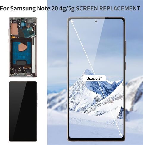 OLED for Samsung Note 20 Screen 4g for Samsung Galaxy Note 20 5g Digitizer SM-N981U Screen for Samsung Note 20 SM-N981U1 LCD Display Touch Assembly with Frame SM-N980 SM-N981 (Black) in Saudi Arabia