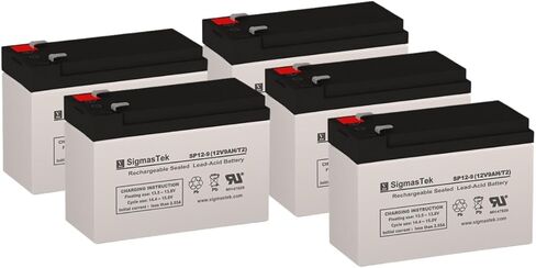 بطارية SigmasTek SP12-9 - 12V 9AH F2 SLA - تستبدل: Universal Power UB1290 (40748)، UB1280HR (D5785)، بطارية B&B BP8-12، HR9-12، Vision CP1290، Yuasa NP9-12 in Kuwait