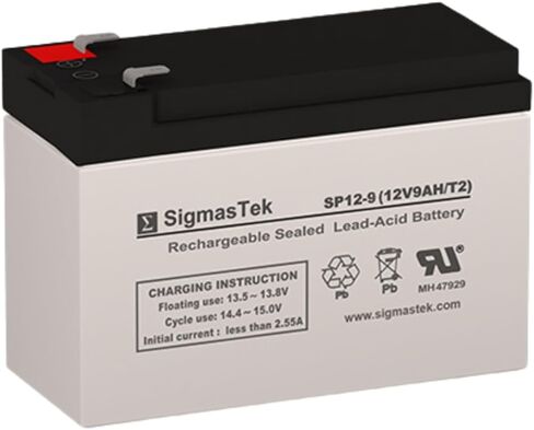 بطارية SigmasTek SP12-9 - 12V 9AH F2 SLA - تستبدل: Universal Power UB1290 (40748)، UB1280HR (D5785)، بطارية B&B BP8-12، HR9-12، Vision CP1290، Yuasa NP9-12 in Kuwait