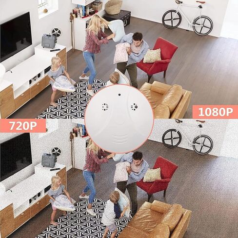 كاميرا قبة واي فاي بدقة 1080 بكسل مع كاشف للدخان، كاميرا مخفية للأمان الداخلي مع كشف الحركة، رؤية ليلية، حلقة عمل للمنزل والمكتب والأطفال والحيوانات الأليفة - بدون صوت in Kuwait