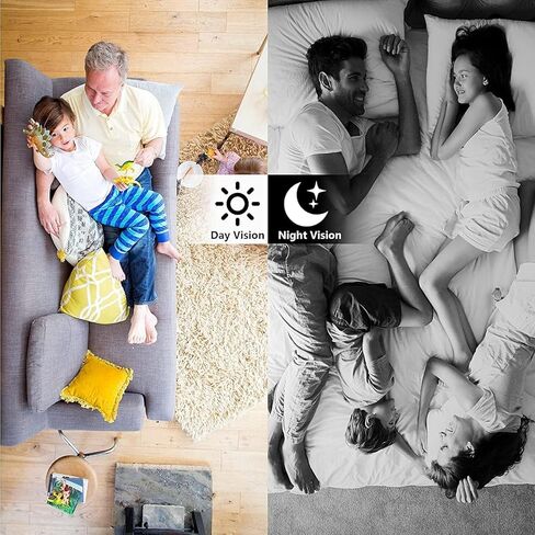 كاميرا قبة واي فاي بدقة 1080 بكسل مع كاشف للدخان، كاميرا مخفية للأمان الداخلي مع كشف الحركة، رؤية ليلية، حلقة عمل للمنزل والمكتب والأطفال والحيوانات الأليفة - بدون صوت in Kuwait