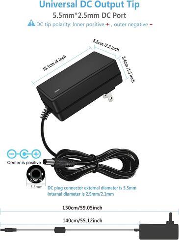 DC 12V 4A Power Supply 48w ac Adapter 100-240v 50-60hz to 12 Volts 4A 3Amp 2A Transformer, dc 12V Power Adapter Cord, 5.5mm x 2.5mm 2.1mm Plug for dc12v LED Strip Light in Saudi Arabia