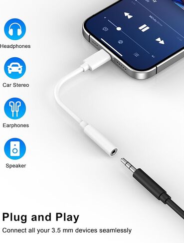[Apple MFi Certified] 10 Pack Lightning to 3.5 mm Headphone Jack Adapter, iPhone Aux Adapter Converter Dongle Audio Cable Compatible with iPhone 14 13 12 11 X XS 8 7 in Kuwait