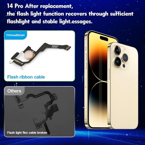 Flash Light Flex Cable Replacement for iPhone 14 Pro Flashlight Flex Cable Module Replacement for iPhone 14 Pro A2890 A2650 A2889 A2892 Repair Accessories with Screwdrivers in Saudi Arabia