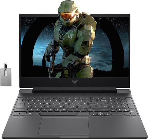 2022 HP Pavilion Gaming 15.6" FHD IPS Laptop, AMD Ryzen 5-5600H (Beats i7-9750H), 8GB RAM, 256GB PCIe SSD, Backlit Keyboard, GeForce GTX 1650, Win 11, Acid Green, 32GB SnowBell USB Card in Saudi Arabia