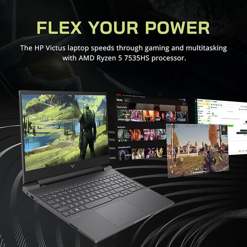 2022 HP Pavilion Gaming 15.6" FHD IPS Laptop, AMD Ryzen 5-5600H (Beats i7-9750H), 8GB RAM, 256GB PCIe SSD, Backlit Keyboard, GeForce GTX 1650, Win 11, Acid Green, 32GB SnowBell USB Card in Saudi Arabia