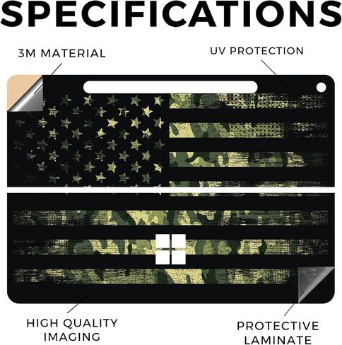 Tablet Skin Compatible with Microsoft Surface Pro 12" (2025) - American Camo - Premium 3M Vinyl Protective Wrap Decal Cover - Easy to Apply | Crafted in The USA by MightySkins in Saudi Arabia