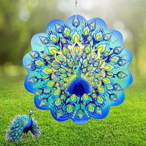 Cardinal Wind Spinners Outdoor Garden Decor for Outside - 12 Inch 3D Stainless Steel Metal Wind Spinners - Cardinal Gardening Gifts for Women, Yard Decorations Outdoor Hanging Decor in Saudi Arabia