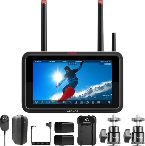 Atomos Ninja TX 5.2" Camera-Cloud Monitor/Recorder - HDR Resolution Touchscreen Display with Atomos Creator Accessory Kit, Power Battery and Single Charger - Advanced Bundle Kit in Saudi Arabia