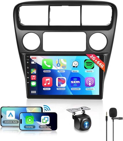 ستيريو راديو السيارة 2G+64G لسيارة Honda Accord 6th 1998-2003 مع CarPlay/Android Auto، شاشة لمس عالية الدقة 9 بوصة Android 13 وحدة رئيسية GPS WiFi Bluetooth FM/RDS EQ HD كاميرا احتياطية in Kuwait