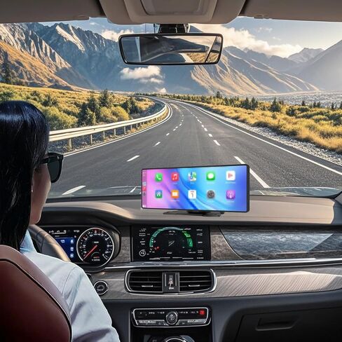 10.26" HD Carplay Screen for Car Stereo, 4K Dash Cam Wireless Portable Touch Screen Car Play with Apple Carplay & Android Auto with 1080P Back Up Camera, Bluetooth, Mirror Link, GPS, AUX+64GB in Saudi Arabia