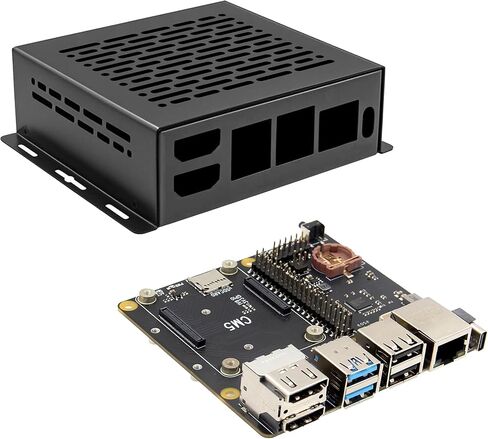 Geekworm X1500 CM5 IO Carrier Board+Metal Case for Raspberry Pi Compute Module 5 Support Dual M.2 NVMe SSD|1GbE Ethernet Port in Saudi Arabia