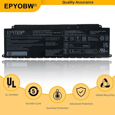 بطارية الكمبيوتر المحمول PS0104UA1BRS بقدرة 53 وات في الساعة متوافقة مع سلسلة Toshiba Dynabook Tecra A40-J A50-J G71C000ML110 P000834200 in Kuwait