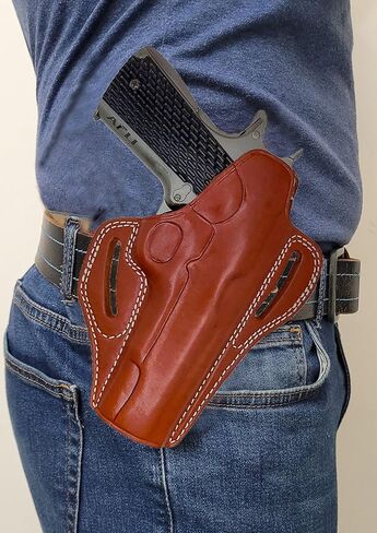 حافظة OWB 1911 مقاس 5 بوصات - حافظة جلدية بانكيك 1911 - تناسب جميع موديلات 1911 مع براميل مقاس 5 بوصات - من أجل Colt Kimber Rgr Taurus Springfield Browning CZ Remington Sig Armscor Norinco Pistols - 1911 Holsters in Kuwait