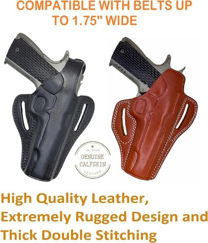 حافظة OWB 1911 مقاس 5 بوصات - حافظة جلدية بانكيك 1911 - تناسب جميع موديلات 1911 مع براميل مقاس 5 بوصات - من أجل Colt Kimber Rgr Taurus Springfield Browning CZ Remington Sig Armscor Norinco Pistols - 1911 Holsters in Kuwait