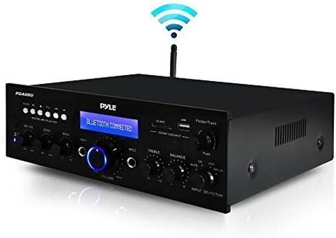 Pyle PDA6BU راديو بلوتوث USB AUX حزمة استقبال ستيريو مع 4x Kicker KB6000B 6.5 بوصة رف كتب كامل المدى مكبر صوت مقاوم للماء + 1x Enrock 50ft 16g سلك مكبر صوت in Saudi Arabia