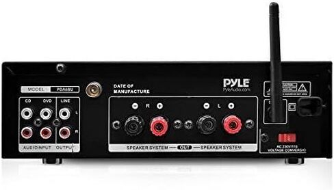 Pyle PDA6BU راديو بلوتوث USB AUX حزمة استقبال ستيريو مع 4x Kicker KB6000B 6.5 بوصة رف كتب كامل المدى مكبر صوت مقاوم للماء + 1x Enrock 50ft 16g سلك مكبر صوت in Saudi Arabia