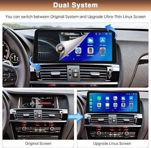 Wireless Carplay/Android Auto for BMW X3 F25 X4 F26 2014-2016 with NBT System 12.3 Inch Car Touch Screen Supprt Android Auto,Bluettoth,Mirrorlink,Siri,GPS,Rear Camera,Original Car Functions in Saudi Arabia