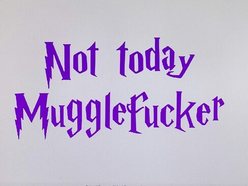 ملصق حائط من الفينيل Generic Cartat2s Not Today Mugglefucker | 7.75 بوصة × 4 بوصة | 12 لون | لطيف ومضحك | ملصق للكمبيوتر المحمول على شكل نافذة للكمبيوتر اللوحي (أسود) in Kuwait
