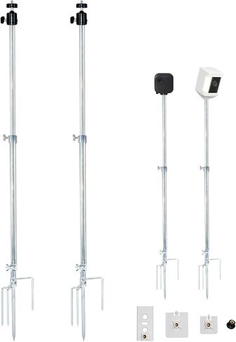 حامل مثبت على الأرض متوافق مع الكاميرات الحلقية/الوامضة، حامل عالي التحمل مع زاوية وارتفاع قابلين للتعديل، سهل التركيب وتوافق متعدد الاستخدامات، عبوة واحدة in Kuwait