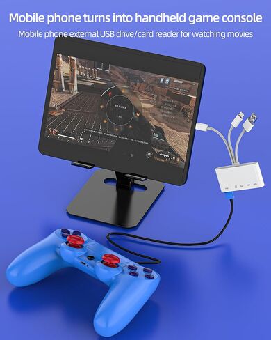 USB C Lightning USB محول 5in1 SD Micro SD قارئ بطاقة USB 3.0 منافذ شاحن لـ iPhone16 15 محول عصا الذاكرة متوافق مع Samsung Galaxy for iPad Pro MacBook Camera Storage Hub Accessories in Saudi Arabia