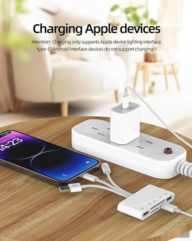 USB C Lightning USB محول 5in1 SD Micro SD قارئ بطاقة USB 3.0 منافذ شاحن لـ iPhone16 15 محول عصا الذاكرة متوافق مع Samsung Galaxy for iPad Pro MacBook Camera Storage Hub Accessories in Saudi Arabia
