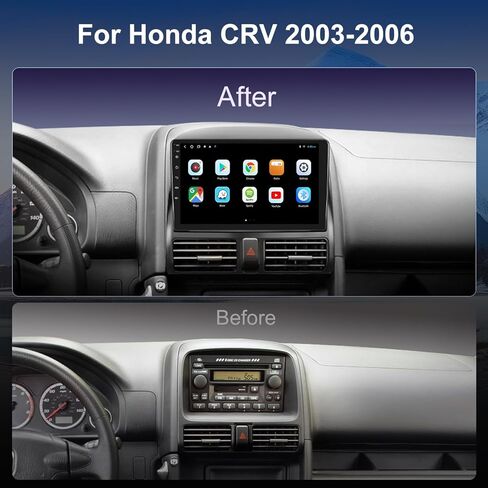 راديو 4G LTE QLED لسيارة Honda CR-V CRV 2003 2004 2005 2006، ترقية ستيريو 8 كور بشاشة تعمل باللمس، تشغيل لاسلكي وأندرويد أوتو، كاميرا احتياطية مجانية in Kuwait