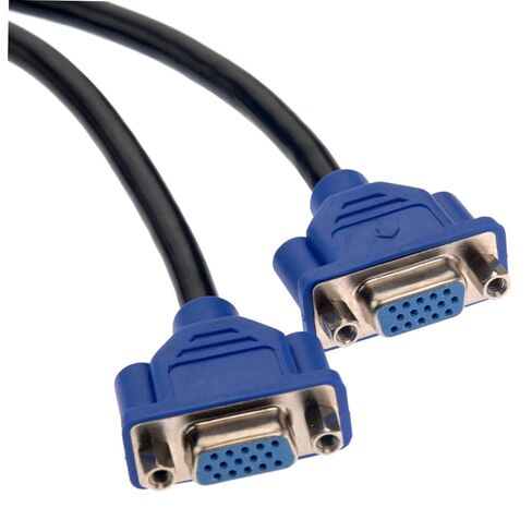 كابل Vga فاصل شاشة مزدوج للكمبيوتر محول الفيديو كابل محول ذكر Vga أنثى موصلات in Saudi Arabia