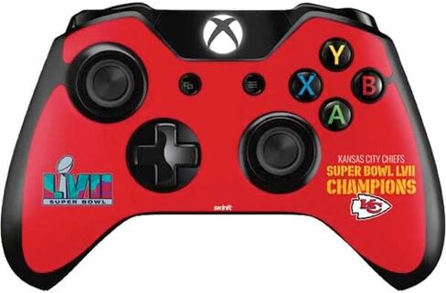 ملصق Skinit المخصص للألعاب متوافق مع وحدة تحكم Xbox One - تصميم أبطال NFL Kansas City Chiefs Super Bowl LVII المرخص رسميًا in Saudi Arabia