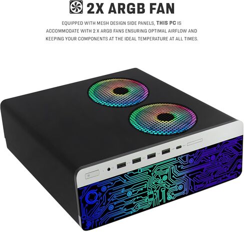 TechMagnet HP G4 Desktop RGB Computer PC Intel i7-8th Gen, 16GB DDR4 Ram 512GB SSD, Dual 24-inch Curved Monitor, RGB Speaker, Gaming Keyboard Mouse, 2X ARGB Fan WiFi, Windows 11 (Renewed) in Saudi Arabia