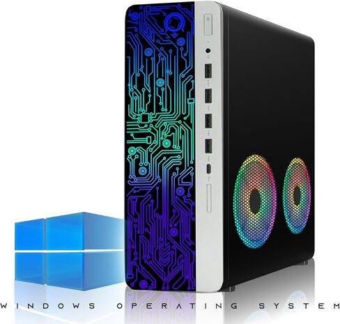 TechMagnet HP G4 Desktop RGB Computer PC Intel i7-8th Gen, 16GB DDR4 Ram 512GB SSD, Dual 24-inch Curved Monitor, RGB Speaker, Gaming Keyboard Mouse, 2X ARGB Fan WiFi, Windows 11 (Renewed) in Saudi Arabia