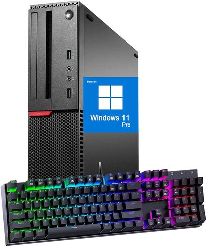 كمبيوتر مكتبي Lenovo Thinkcentre M700 SFF، Intel Quad 6th Gen، ذاكرة وصول عشوائي 8 جيجابايت، محرك أقراص ثابتة 500 جيجابايت، لوحة مفاتيح RGB، Win 11 Pro (متجدد) in Kuwait