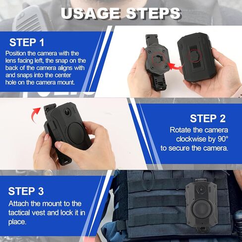 Molle Camera Mount for Axon Taser Body Camera 2, 3 and 4 Lightweight Aluminum Alloy Molle Holder for Uniform and Tactical Vest(Single) in Kuwait