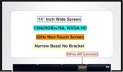 EM EMAJOR TECH New Screen Replacement for AUO B140XTN07.5 1366X768 HD Non-Touch Replacement LED Screen Display with Set of Tape and Tools in Saudi Arabia