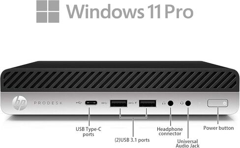 كمبيوتر مكتبي صغير HP Prodesk 600 G3، مع معالج Core i5-6500 (3.2 جيجا هرتز-3.6 جيجا هرتز)، ذاكرة وصول عشوائي DDR4 سعة 16 جيجا بايت، 256 SSD، USB WiFi+BT، لوحة مفاتيح وماوس، Windows 11 Pro (متجدد) in Kuwait
