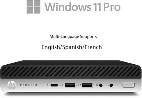 كمبيوتر مكتبي صغير HP Prodesk 600 G3، مع معالج Core i5-6500 (3.2 جيجا هرتز-3.6 جيجا هرتز)، ذاكرة وصول عشوائي DDR4 سعة 16 جيجا بايت، 256 SSD، USB WiFi+BT، لوحة مفاتيح وماوس، Windows 11 Pro (متجدد) in Kuwait