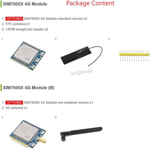تدعم وحدة الاتصال SIM7600G-H 4G النطاقات المتعددة المتوافقة مع 4G/3G/2G مع تحديد المواقع GNSS @XYGStudy (وحدة SIM7600G-H 4G) in Kuwait