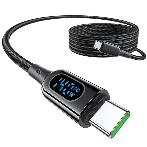 MINSLIS DC02 USB C Cable - 100W PD 5A Fast Charge, LED Display, Nylon Braided Type C Cord for Samsung Galaxy S23/S22/S21/S20, MacBook Air/Pro, iPad Pro 12.9/11/Air/Mini (3.3ft) in Saudi Arabia