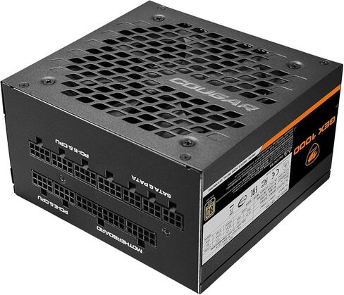 COUGAR Gaming GEX1000, ATX3.0 Power Supply, 140mm in Length, 80Plus Gold Certificate, 100% Refined Japanese Capacitors, Zero Noise, Durable HDB Fan in Saudi Arabia