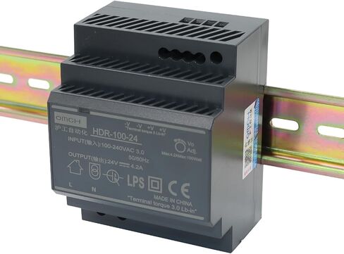 HDR-100-24 24V 4.2A 100W مصدر طاقة السكك الحديدية DIN فائق النحافة على شكل خطوة للأتمتة الصناعية (100W، 24V 4.2A) in Kuwait